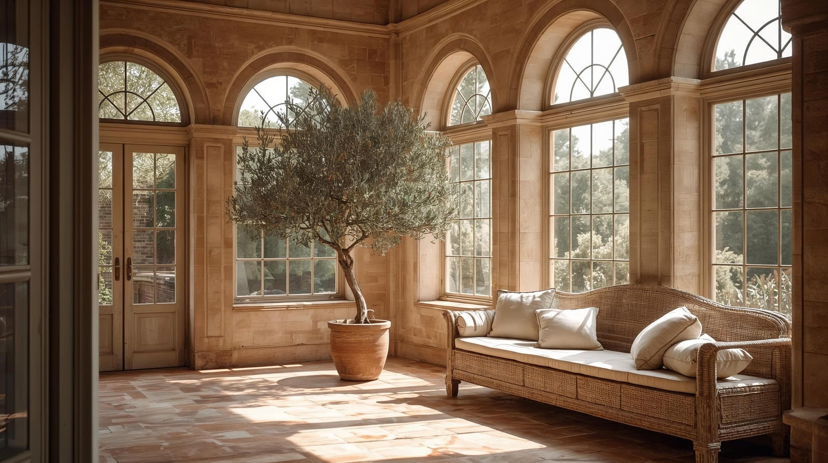 Wintergarten mit Rundbogenfenster